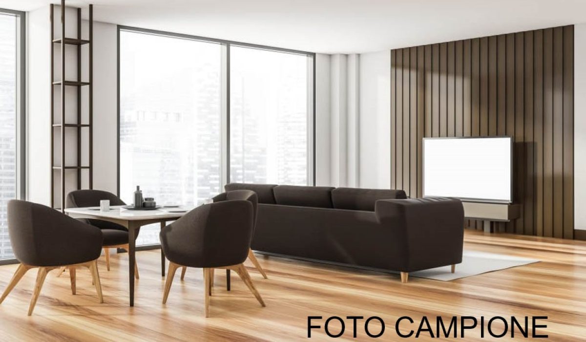 Modern Living dining Room Interior in skyscraper building, big Asian city. Luxury apartment on high floor. 3d rendering